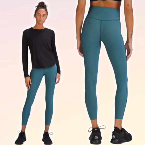 NWT LULULEMON Base Pace High-Rise Tight 25" Two-Tone Ribbed Sz 2 Special Edition - Picture 1 of 11